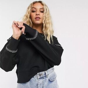 AllSaints rafa sweat with eyelet details Medium